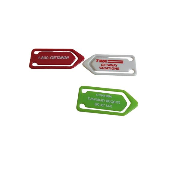 Vintage TWA Getaway Vacations Storage Jar with Logo Paper Clips - Picture 4 of 6